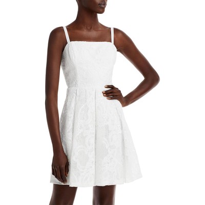 Женское белое кружевное мини-платье цвета морской волны для коктейльной вечеринки S BHFO 4430