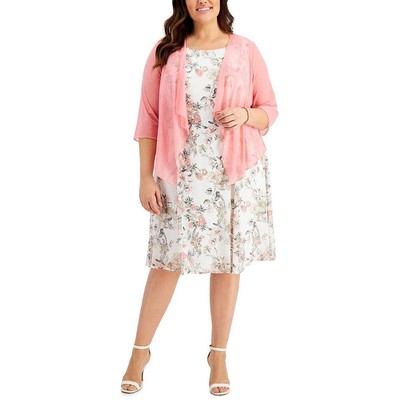 

Женская куртка из двух частей цвета слоновой кости Connected Apparel, платье плюс 16 Вт BHFO 9976, Ivory/pink