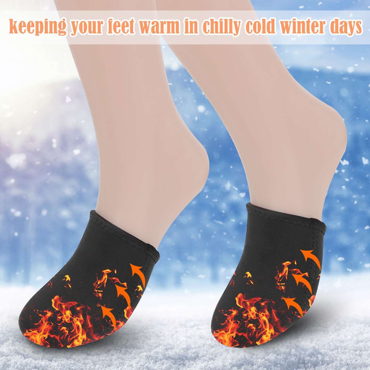 2 Pairs 3mm Neoprene Toe Warmers Black Feet Warmer Toe Covers Thermal Foot