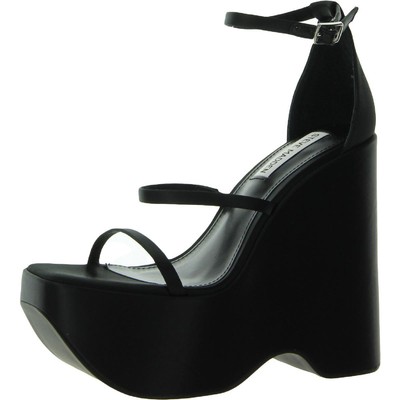 

Steve Madden Женские черные атласные туфли на танкетке Varia 9, средний (B,M) BHFO 9576, Черный