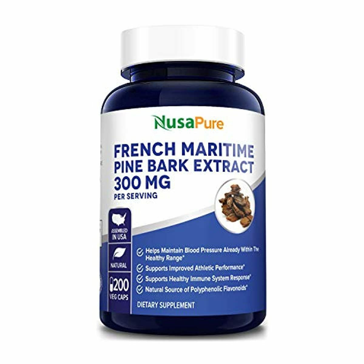 French Maritime Pine Bark Extract 300mg 200 Veggie Capsules (NonGMO