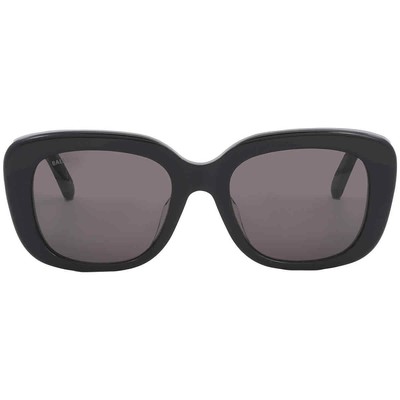 Pre-owned Balenciaga Grey Square Ladies Sunglasses Bb0295sk 001 54 Bb0295sk 001 54 In Gray