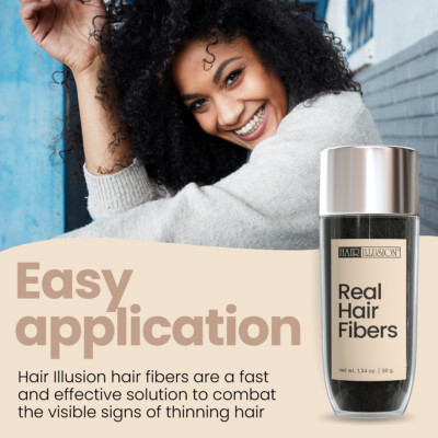 Hair Fibers For Bald Spot Concealer, Hairline, Beard, Hair Loss by Hair Illusion