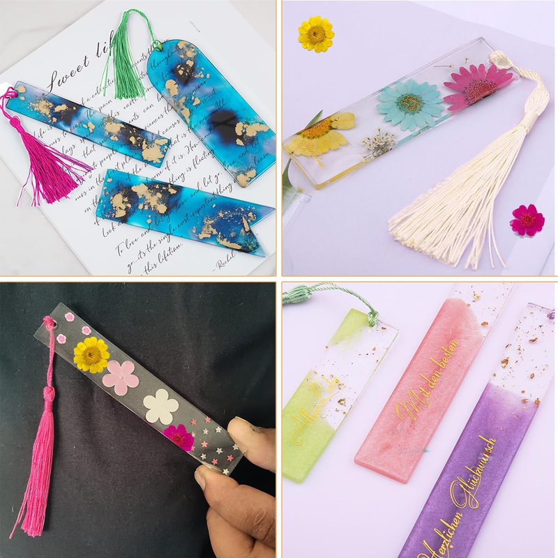 3 Pcs DIY Bookmark Resin Mold With 7 Designs, Rectangle Silicone Epoxy Resin Mou