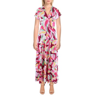 

Женское розовое длинное платье макси 24seven Comfort Apparel  BHFO 5070, Pink multi