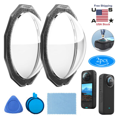 2X For Insta360 ONE X3 Sports Camera Lens Guards Cap Cover Lens Protector Sticky