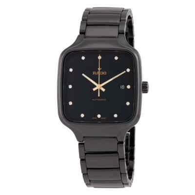 Мужские часы Rado с автоматическим бриллиантовым черным циферблатом R27078702