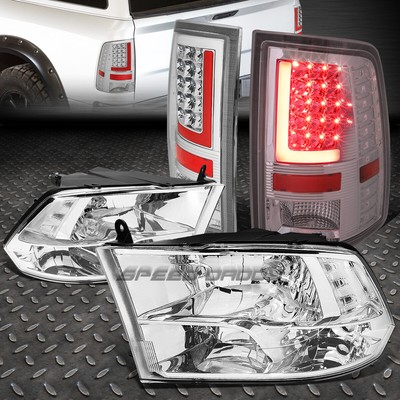 ХРОМИРОВАННАЯ ЧЕТЫРЕХЪЯДЕРНАЯ ПРОЗРАЧНАЯ БОКОВАЯ ФАРА + 3D КРАСНЫЙ L-ОБРАЗНЫЙ СВЕТОДИОДНЫЙ ХРОМИРОВАННЫЙ ЗАДНИЙ ФОНАРЬ НА 10-17 ОЗУ