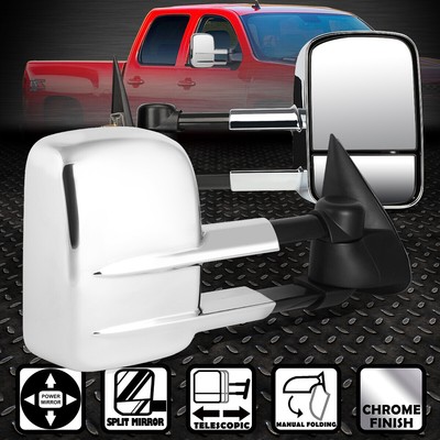 ДЛЯ 1988-2000 ГОДОВ ВЫПУСКА CHEVY C/K 1500/2500 ХРОМИРОВАННОЕ ВЫДВИЖНОЕ БУКСИРОВОЧНОЕ БОКОВОЕ ЗЕРКАЛО С ЭЛЕКТРОПРИВОДОМ