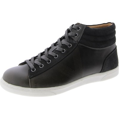 Мужские кроссовки с высоким берцем из серой кожи Vionic Mens Malcom 9.5 Medium (D) BHFO 4185