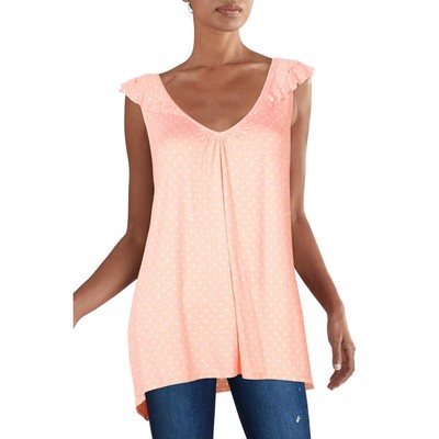

Розовая майка Ellen Tracy из джерси с оборками Petites  BHFO 9149, Pink/white