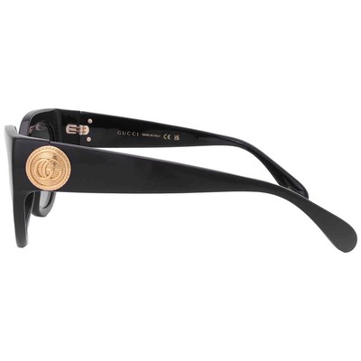 Pre-owned Gucci Grey Cat Eye Ladies Sunglasses Gg1408s 001 52 Gg1408s 001 52 In Gray