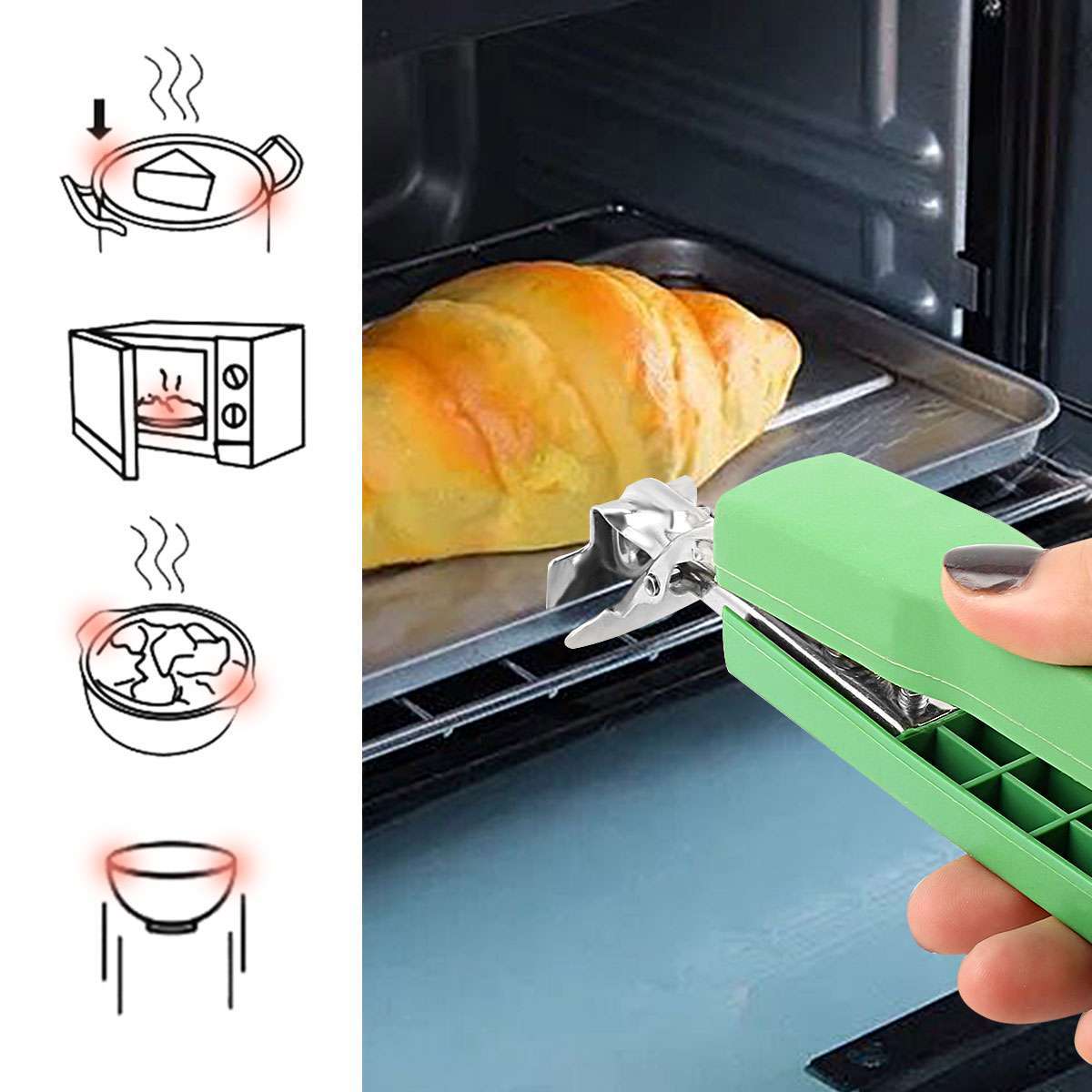 2Pcs Bowl Clip Gripper Kitchen Pan Pot Anti-Hot Holder Clamp Plate Dish Cooking