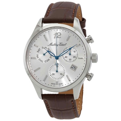 Мужские часы Mathey-Tissot Urban Chrono с хронографом и серебряным циферблатом H411CHALS