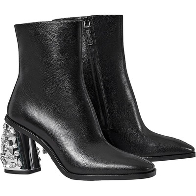 Женские черные кожаные ботильоны на молнии Tory Burch 9.5 Medium (B,M) BHFO 9273