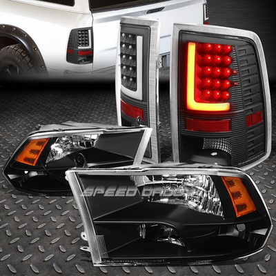 ЧЕРНАЯ ЧЕТЫРЕХЪЯДЕРНАЯ БОКОВАЯ ФАРА ЯНТАРНОГО ЦВЕТА + 3D L-ОБРАЗНАЯ СВЕТОДИОДНАЯ ЗАДНЯЯ ЛАМПА ЧЕРНОГО ЦВЕТА ДЛЯ ОПЕРАТИВНОЙ ПАМЯТИ 10-17