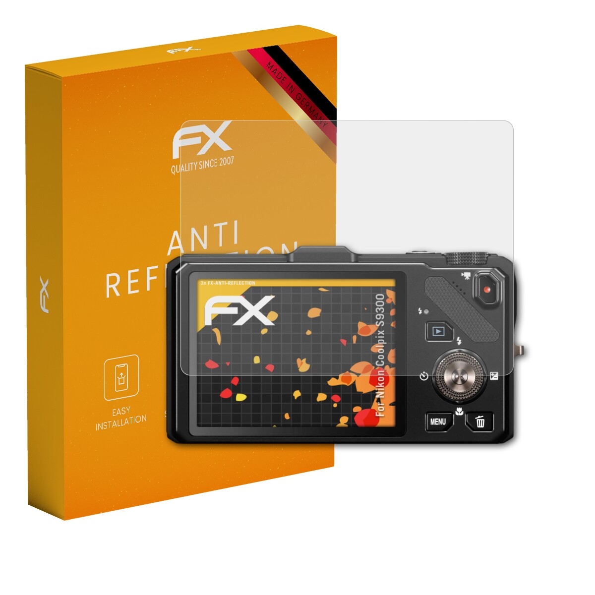 AtFoliX FX-Hybrid Glass Screen Protector For Nikon Coolpix S9500 - 9H Hardness Anti-Scratch Film (Made In Germany)