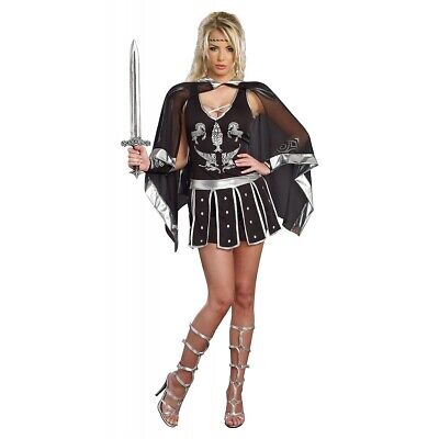 Gladiator Costume Adult Warrior Princess Halloween Fancy Dress