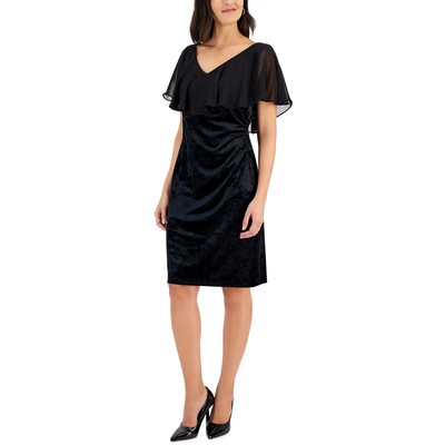 Женское коктейльное и вечернее платье из черного бархата Connected Apparel 16 BHFO 6431