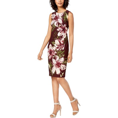

Calvin Klein Женское фиолетовое мини-платье с цветочным принтом  BHFO 6413, Aubergine multi