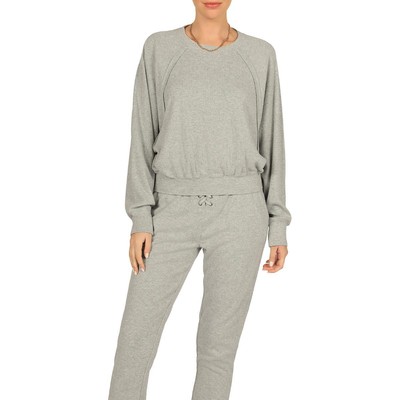 Винтажный женский реглан Havana серого цвета, уютная удобная толстовка Loungewear S BHFO 2161