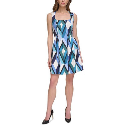 Женское синее вечернее мини-платье Vince Camuto в стиле карьер с расклешенными рукавами 8 BHFO 9818