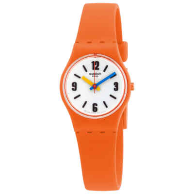 Женские часы Swatch Sorange с белым кварцевым циферблатом LO114