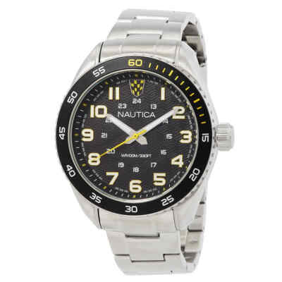 Мужские часы Nautica Key Biscane с черным кварцевым циферблатом NAPKBS224