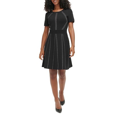 Karl Lagerfeld Paris Женское черное мини-платье-свитшот А-силуэта с эффектом металлик M BHFO 8007