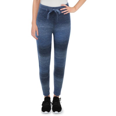 

Женские синие уютные спортивные штаны с трикотажной ребристой отделкой цвета морской волны  BHFO 0570, Синий