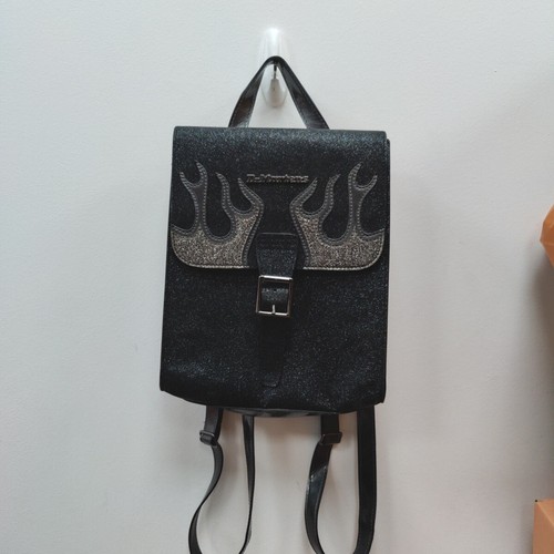 Dr Martens Flame Rock Superstar Glitter Black Rare Mini Backpack Bag Size 11