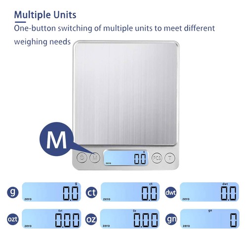 3KG Food Kitchen Scale, Digital Grams & Ounces for Weight Loss, Baking, Cooking