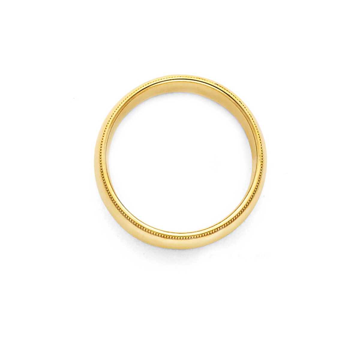 Pre-owned Td Collections 14k Yellow Gold 4mm Classic Light Comfort-fit Dome Milgrain Wedding Band