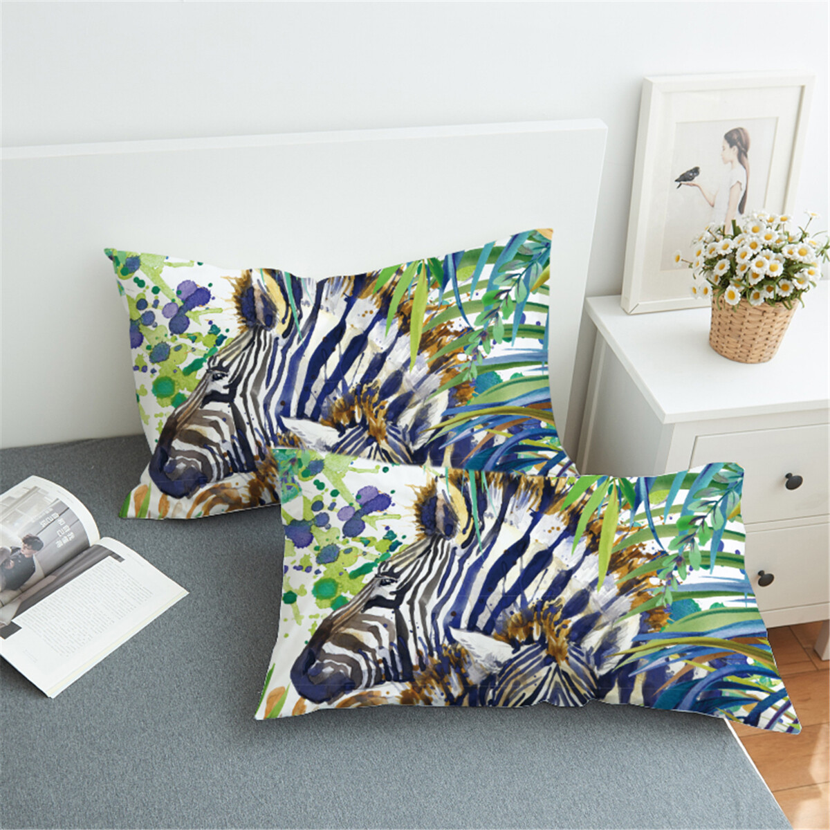 3d Jungle Zebra Pillow Sham Bedding Pillow Case Pillow Cover Home