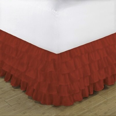 1PC MICROFIBER SOLID BEDDING BED DUST RUFFLE SKIRT 14'' DROP BETWEEN MATTRESS 