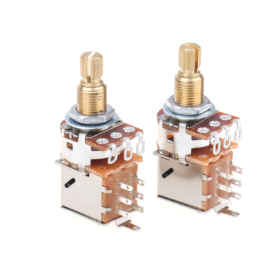 Musiclily Pro 2Pcs Brass Full Metric Push Pull B500K Linear Taper Potentiometers