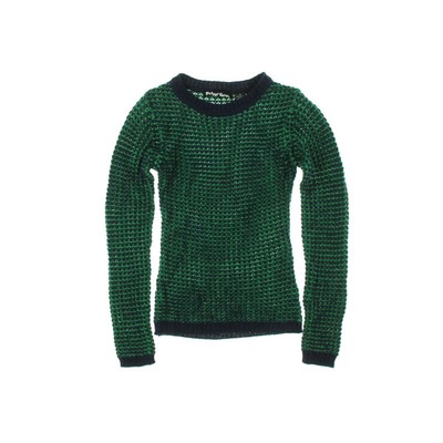

Женский зеленый двухцветный пуловер Planet Gold, топ для юниоров,  BHFO 7479, Navy force/green