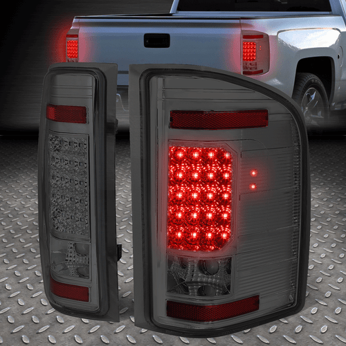 [ПОЛНЫЙ СВЕТОДИОД] ДЛЯ 07-14 CHEVY SILVERADO ЗАДНИЙ ФОНАРЬ ЗАДНИЕ СТОП-СИГНАЛЫ ХРОМИРОВАННЫЕ/ДЫМЧАТЫЕ