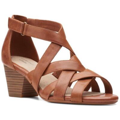 

Женские сандалии Clarks Lorene Pop Tan с ремешками 7,5 средний (B,M) BHFO 4187, Tan leather