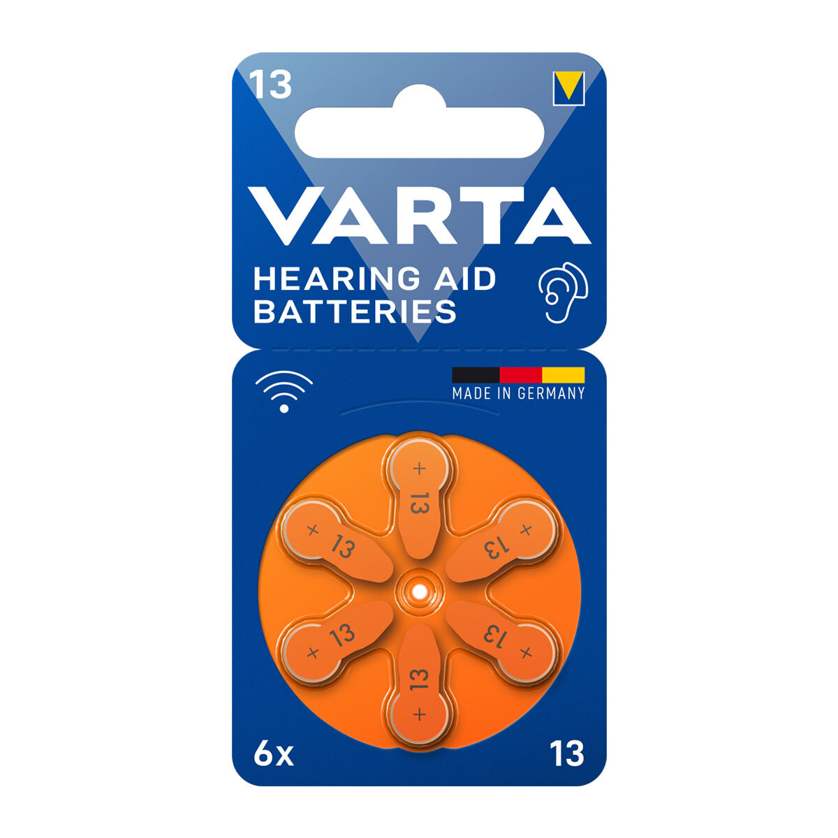 VARTA Hearing Aid Batteries 13 Hörgeräte Batterie (6er Blister)