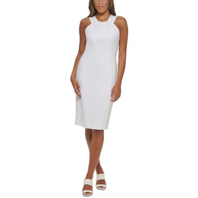 Женское коктейльное платье Calvin Klein из трикотажа цвета слоновой кости без рукавов на бретелях 16 BHFO 6500