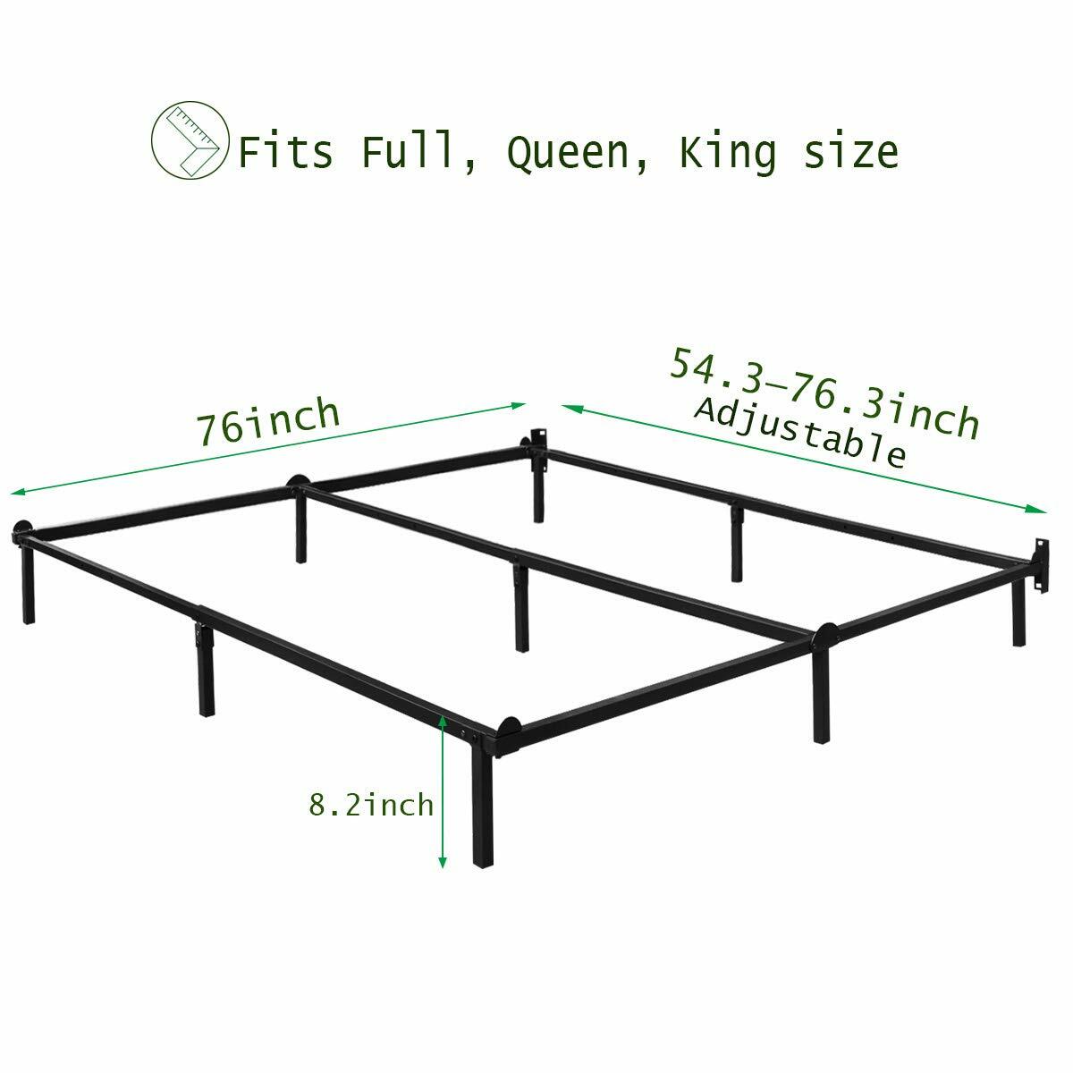 Adjustable Full/ Queen/ King Size Bed Frame for Box Spring and Mattress Set
