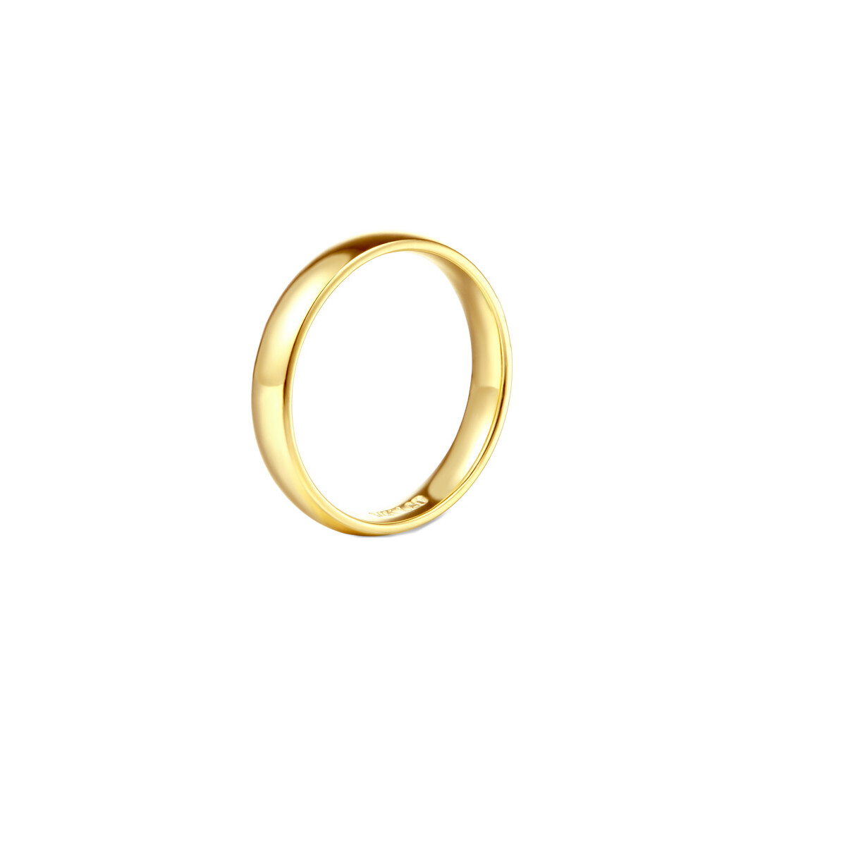 Pre-owned Td Collections 14k Yellow Gold 4mm Light Comfort-fit Dome Plain Comfort Fit Wedding Band