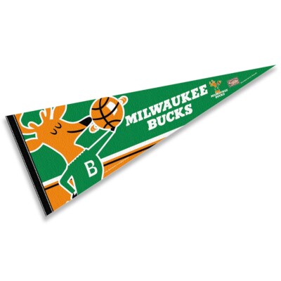 Milwaukee Bucks Throwback Retro Vintage Full Size Pennant Flag Banner