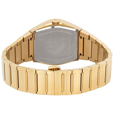 Pre-owned Bulova Quartz Black Dial Gold-tone Men's Watch 97a164