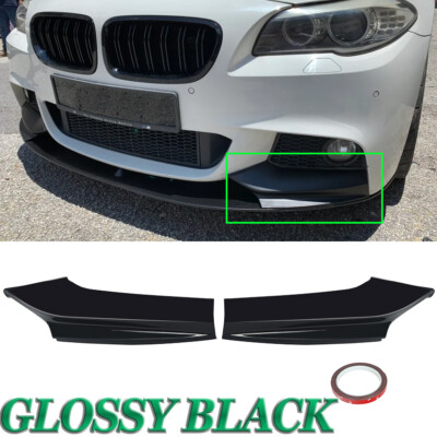 Glossy Black Front Bumper Splitter Corner Lip For BMW F10 535i M Sport 2011-2016