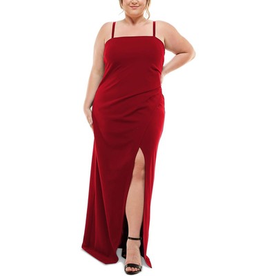 Женское вечернее платье макси с красным квадратным вырезом и изумрудным пломбиром плюс 14 BHFO 1750