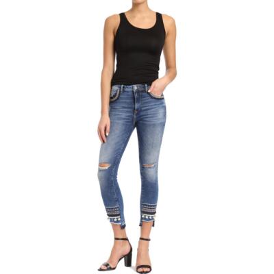 Женские джинсы скинни Mavi Jeans Tess High Rise Destroy Denim BHFO 2628