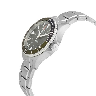 Pre-owned Hamilton Khaki Navy Automatic Green Dial Sprite Bezel Men's Watch H82375161