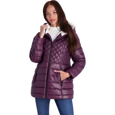 

Женское зимнее пуховое пальто Steve Madden Glacier Shield с подкладкой из искусственного меха, Cozy Lined Glacier Shield